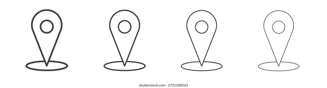 Iconos de pin de Locación para gráficos y Diseños web.