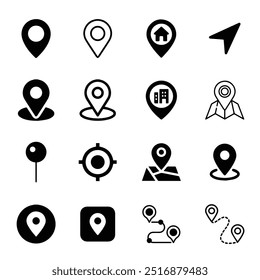 Location Pin Icons Pack Vector