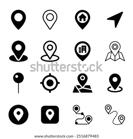 Location Pin Icons Pack Vector