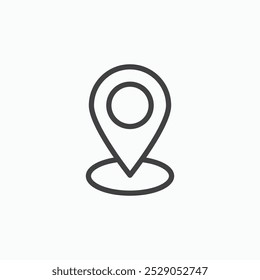 Location pin icons set. filled and line illustration