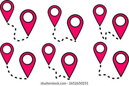 Conjunto de iconos de pin de Locación, símbolos de navegación por Vector, marcadores de mapa