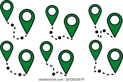 Conjunto de iconos de pin de Locación, símbolos de navegación por Vector, marcadores de mapa	
