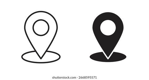 Localização Pin Ícones em Design Simples Isolado no Fundo Branco