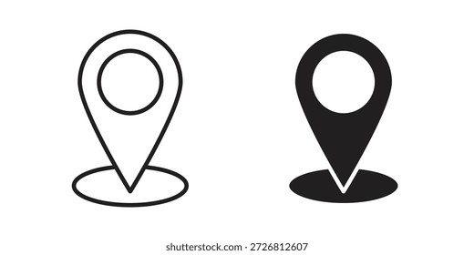 Location pin icons vector collection for web designs. flat icons