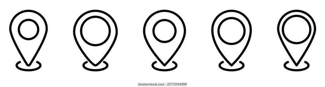 Location pin icons.Location pin icon collection.Vector illustration.