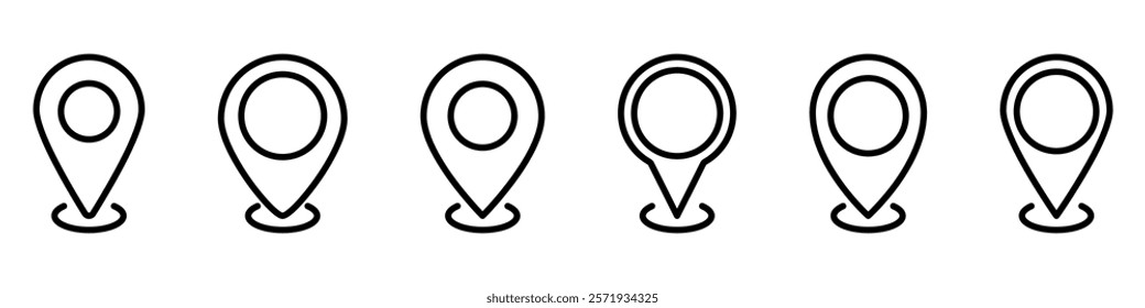 Location pin icons.Location pin icon collection.Vector illustration.