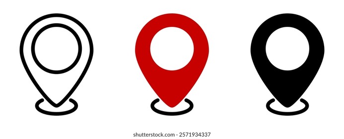 Location pin icons.Location pin icon collection.Vector illustration.