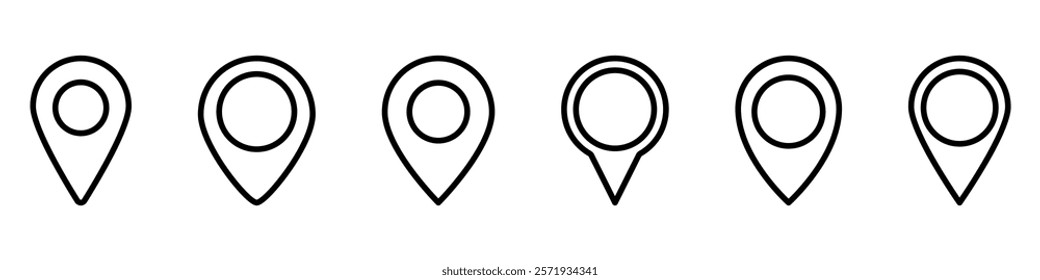 Location pin icons.Location pin icon collection.Vector illustration.
