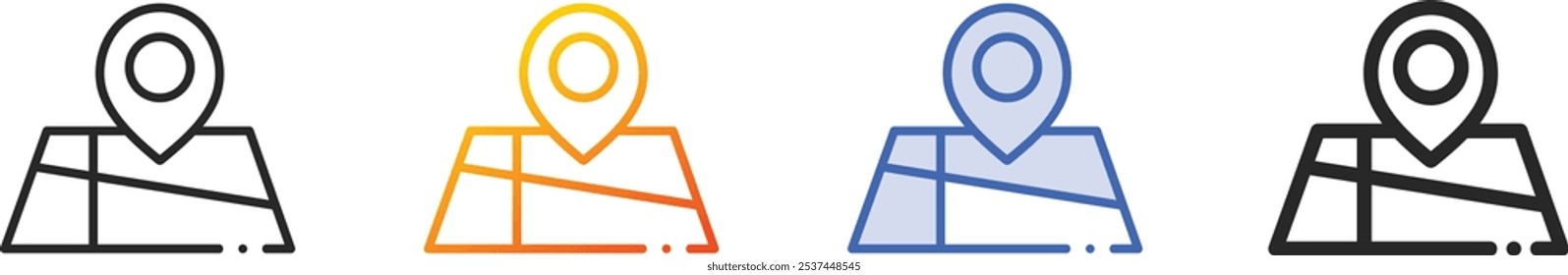 location pin icon.Thin Linear, Gradient, Blue Stroke and bold Style Design Isolated On White Background