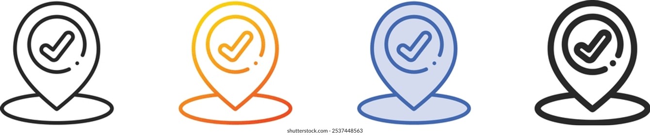 location pin icon.Thin Linear, Gradient, Blue Stroke and bold Style Design Isolated On White Background