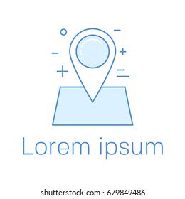 Location pin line art design, gps concept