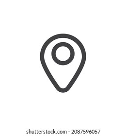 Location pin line icon. linear style sign for mobile concept and web design. Map pointer outline vector icon. Symbol, logo illustration. Vector graphics