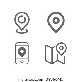 Location pin line vector icon set