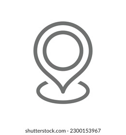 Icono vectorial de línea de pin de ubicación. Símbolo del contorno de la clavija de mapa.