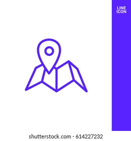Location pin line vector icon