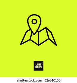 Location pin line vector icon