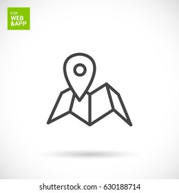 Location pin line vector icon