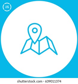Location pin line vector icon