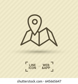 Location pin line vector icon