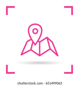 Location pin line vector icon