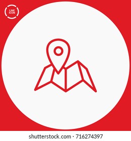 Location pin line vector icon
