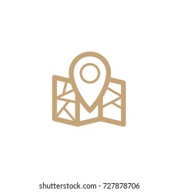 Location pin line vector icon