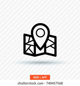 Location pin line vector icon