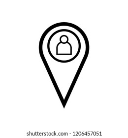 Location Pin. Locator Icon. Vector on Line Art Style and White Background. EPS 10.