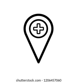 Location Pin. Locator Icon. Vector on Line Art Style and White Background. EPS 10.
