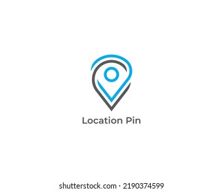 Location Pin Logo Concept icon sign symbol Design Line Art Style. Map, Marker, Navigation Logotype. Vector illustration logo template