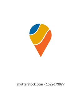 Location pin logo design illustration template