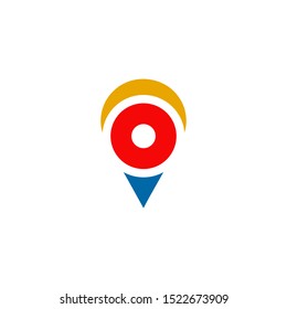 Location pin logo design illustration template