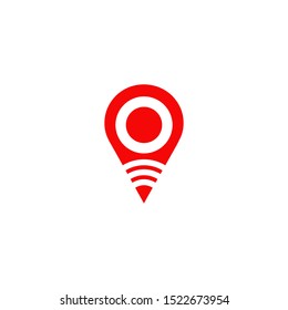 Location pin logo design illustration template