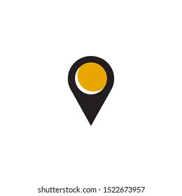 Location pin logo design illustration template