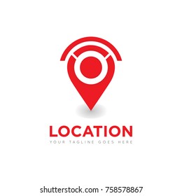 Location pin logo, icon, symbol, button design template