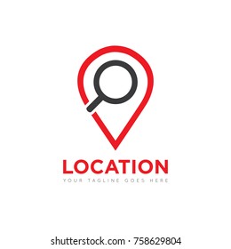 Location pin logo, icon, symbol, button design template