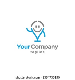 Location Pin Logo with Smiley Face