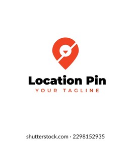 Location Pin Logo template design. Stock illustration.