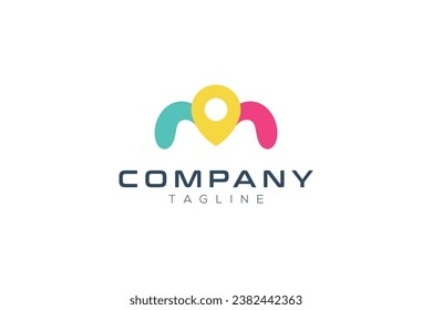 location pin logo vector template logo design