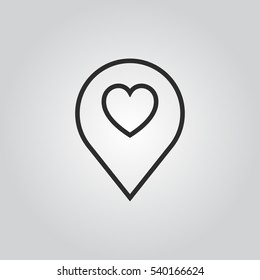 Location pin with love