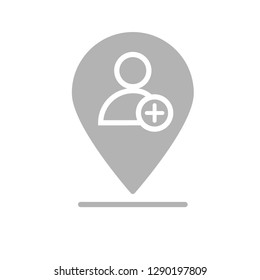 Location pin with man outline icon