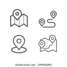 Location pin. Map, direction, search vector icon set