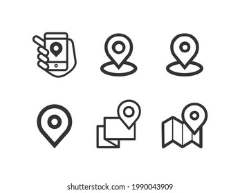 Location pin. Map, direction, search vector icon set
