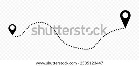 Location pin Map distance icon. start and finish route map distance sign. vector illustration.