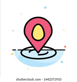 Location, Pin, Map, Easter Abstract Flat Color Icon Template