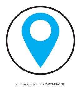 Location pin map icon in blue. vector eps 10