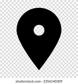 Location pin map icon. Flat design. Vector illustration sign on a transparent background.