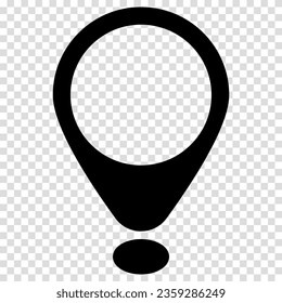 PIN-Symbol für den Standort Flaches Design. Vektorgrafik-Zeichen auf transparentem Hintergrund.