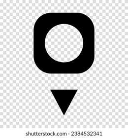 Location pin map icon. Flat design. Vector illustration sign on a transparent background.