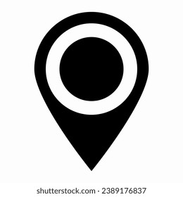 Location pin map icon. Flat design. Vector illustration sign on a white isolated background.